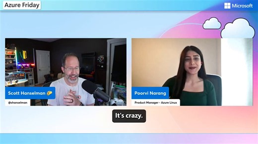 Scale cloud native workloads in Azure Linux. In this episode of #AzureFriday, @shanselman and Poorvi Narang explore Azure Linux across WSL, Azure VMs, and AKS, plus its minimal footprint, built-in securities, and Azure Linux 4.0. Watch now: https://t.co/aiVxK02UE2 https://t.co/VmJVcqLHI3