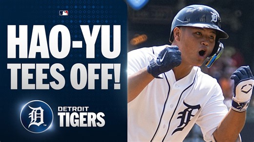 Hao-Yu Lee goes UP to reach a pitch and gives the Tigers the lead! 😮 (6th homer of the year!)