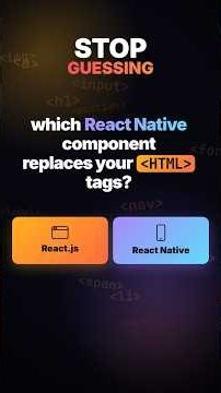 Part 2: React Native Components vs HTML Tags #reactjs #javascript