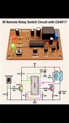 IR Remote Relay Switch Using CD4017 | Simple Wireless ON/OFF Circuit