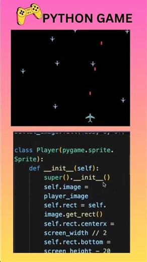 Python Game 🔥 | Build a Plane Shooter Game using Pygame 🎮 #coding #shorts