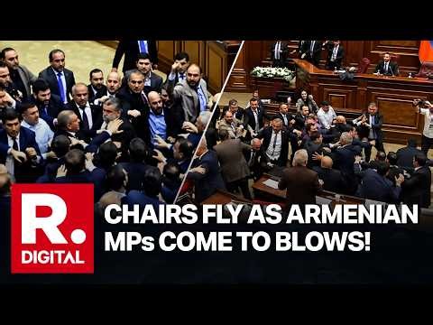 MPs Trade Blows, Chairs Thrown As Massive Brawl Breaks Out Inside Armenia’s Parliament
