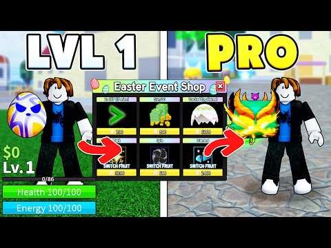 Noob To Pro But EASTER SHOP Decides My Fruit In Blox Fruits (Roblox)