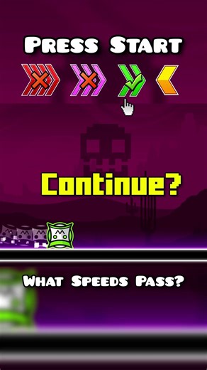 What Speeds Pass Press Start Middle Cube? #geometrydash
