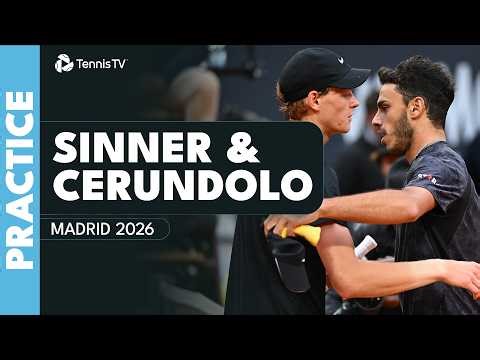 Jannik Sinner & Francisco Cerundolo Full Practice Set! | Madrid 2026