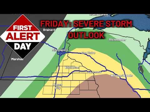 FIRST ALERT DAY: Severe Storms Friday, Tornado, Wind, & Hail Threat, Then Temps Crash