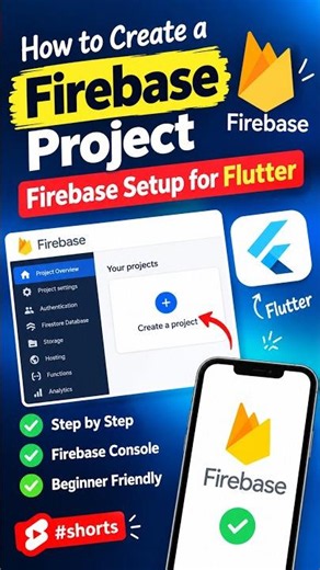 How to Create a Firebase Project | Firebase Setup for Flutter #shorts