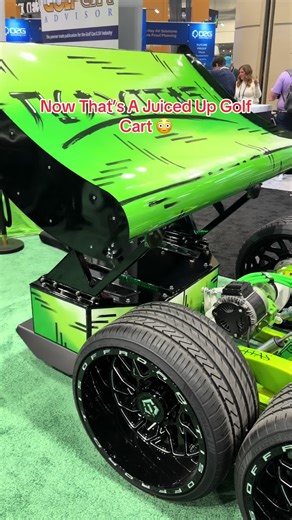 Next level custom out golf cart at the pga show. #Golf #golftiktok #golfer #golfcart #racing