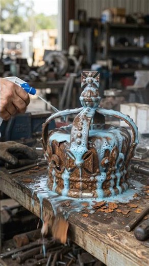 🔥 Rusted Royal Crown Restoration | Satisfying Rust Removal Transformation 👑✨