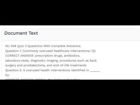 NU 508 Quiz 3 Questions With Complete Solutions.