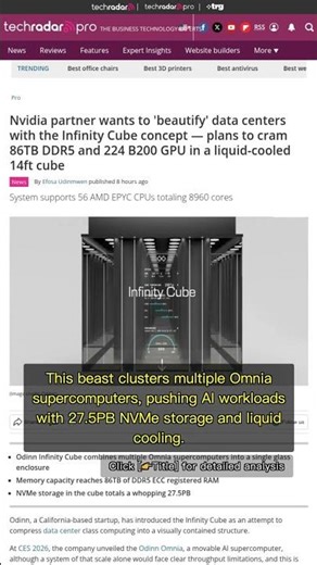🧐👉 Odinn Infinity Cube: 224 GPUs Packed in Glass, Redefining AI Data Centers #QixNewsAI