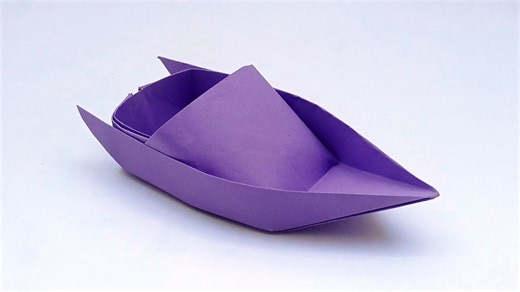 How to make paper speed boat that flaots on water - Handmade paper boat making at home - Homemade crafts #Crafts #PaperBoat #OrigamiBoat | DIY And Paper Crafts