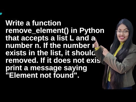 Program to remove an element from a list | How to write programs in python
