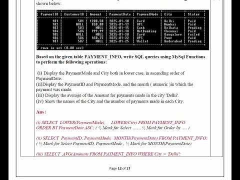 Class 12 2026 IP (INFORMATIVE PRACTICES) SAHODAYA QP AND ANSWER KEY#IP2026