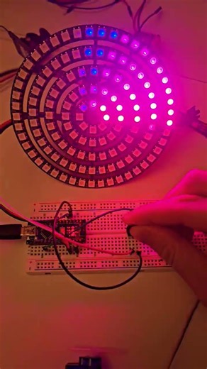 Arduino LED RADAR color change #arduino #ledlights #mechatronics