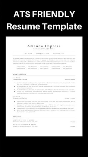 ATS Friendly Resume Template Bundle - Amanda Resume Template #resume #resumetemplates #jobseekers