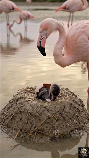 The First Flamingo Chick Hatches on a Mud Nest! 🦩🥚