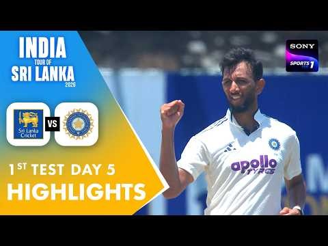 India Leads The Series 1-0 With A Massive Win | English |1st Test Day 5 | Highlights |SL vs IND 2026