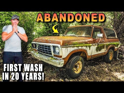 Real-Time Cleaning of an ABANDONED Ford Bronco Full of Moss and Spider Nests!