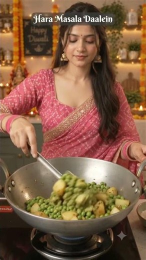 East UP Famous Nimona 💚 | Traditional Hare Matar Nimona Recipe #Shorts