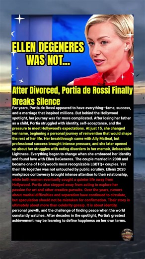 After Divorced, Portia de Rossi Finally Breaks Silence #shorts
