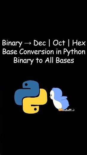 Binary to Decimal, Octal & Hexadecimal in Python | Easy Conversion #python #coding
