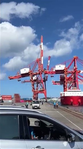 Container Ship Docking Mistake Knocks Down Port Crane
