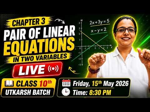 LIVE 🔴Class 10 Chapter 3 Math Pair of Linear Equations -All Concepts + NCERT+ IMP #learnatscholar