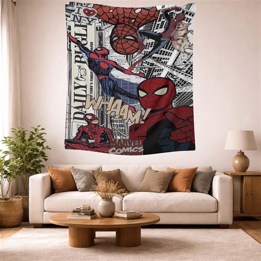 Spider-man Comic Cover, Superhero Wall Art, Action Hero Tapestry - Etsy
