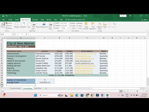 New Perspectives Excel 2019 | Module 1: SAM Project 1b | #CityofNewMonroe #excelmodule1