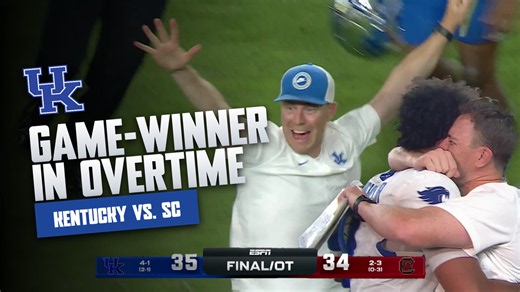 Kentucky's game-winning TD and 2-point conversion in Overtime vs. South Carolina - Southeastern Conference