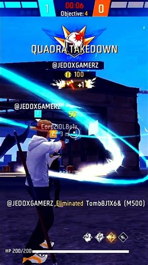 1vs4 destroyed in seconds 😤 M500 🥱 #Jedoxgamerz #trendingshorts #viralshorts #freefireshorts