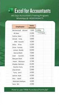 How to use TRIM Function/Formula in Excel?