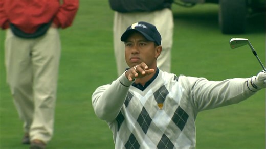 Celebrating Tiger Woods' 50th birthday with the top 50 shots of his career! (non-majors) 50, Tiger the artist (2019) 49, Lefty under bush (2019) 48, Flop to start tourney (2015) 47, Flub then hole-out (2000) 46, 184-yard wedge (2000) 45, Flub then hole-out (2019) 44, Flub then hole-out (2020) 43, Presidents Cup chip (2019) 42, From the rocks (1998) 41, Monster driver (2005) 40, 274-yard 2-iron (1999) 39, Dart mic drop (2012) 38, Bunker hole-out (2009) 37, Better bunker hole-out (2003) 36, Eagle 