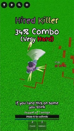 Hired Killer/Toji very hard combo #jjk #roblox #jjkgame #jjs #toji #combo #jujutsushenanigans