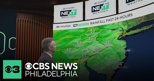 Rains moves through Philadelphia region overnight into Thursday