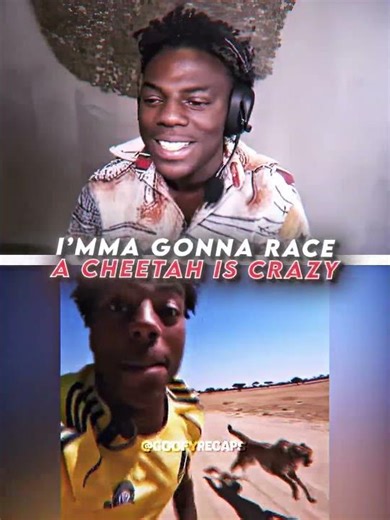 Keeping Up With A Cheetah is CRAZY🥶 #ishowspeed #race #cheetah #edit