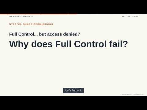 Defender and Firewall Settings and NTFS vs. Share Permissions | Six Minutes: CompTIA A+, Part 53