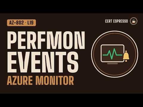 AZ-802 Lesson 19: Monitoring | Performance Monitor, System Insights, Event Logs, Azure Monitor