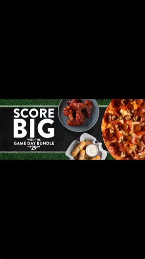Our Game Day Bundle is available this Saturday and Sunday. Perfect for easy, no-stress ordering. Enjoy a Large Montague’s All Meat Marvel® pizza plus your choice of two sides for $29.99. Get your favorites ready on your schedule and spend more time enjoying the day. | Round Table Pizza