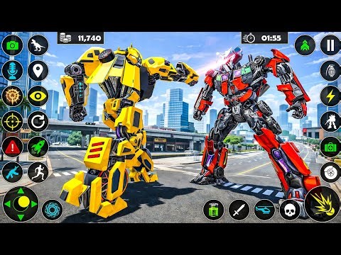Flying Jet Transformation Robot Car Game Fight in City Of Megatron New Update - Android Gameplay