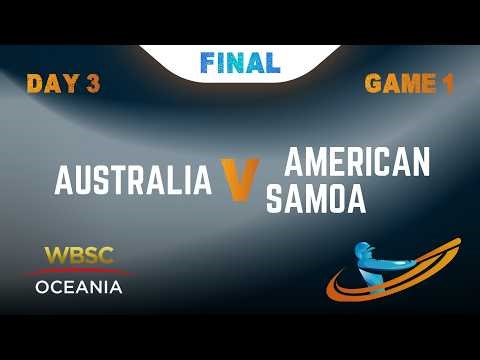 2026 WBSC Men’s U18 Oceania Qualifier Final - Game 7 - Australia v American Samoa