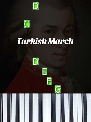 Mozart - Turkish March (Rondo Alla Turca) easy piano tutorial #classicalmusic #turkishmarch #pianotutorial #pianolesson #fyp