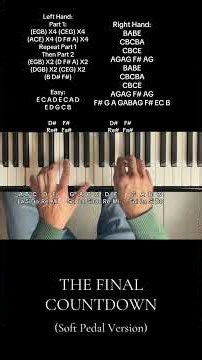 The Final Countdown (Soft Pedal Version)(Piano Tutorial)