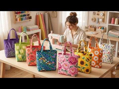 This tote bag has a sturdy zipper and is meticulously sewn 💟 Gift sewing idea 💟