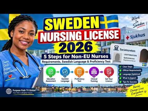 SWEDEN NURSING LICENSE 2026 🇸🇪 | 5 Steps for Non-EU Nurses | Swedish Language & Proficiency Test