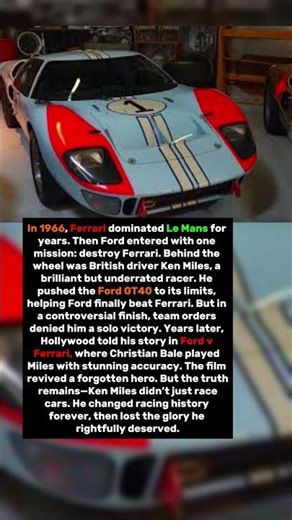 The Driver Who Beat Ferrari… Then Hollywood Made Him a Legend