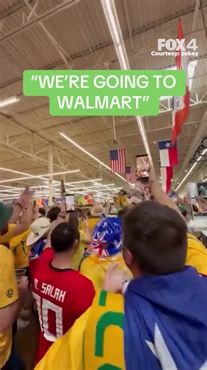 “WE’RE GOING TO WALMART” FOX 4 viewer Zekey says he was headed to the Arlington Walmart to buy a shirt when several Aussie fans began chanting and marching to the store.