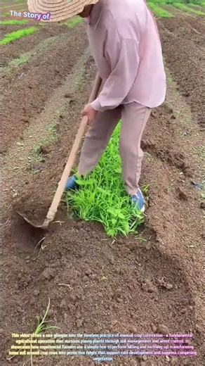 Watch a Farmer Hill Crops with a Traditional Hoe in the Field! 🌾🌱