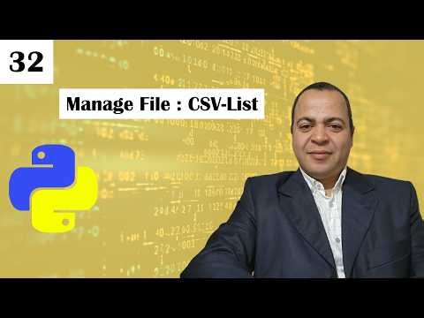 Manage File : CSV - List in Python for Beginners